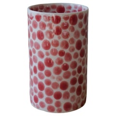 Red Dots Porcelain Tall Cup by Lana Kova
