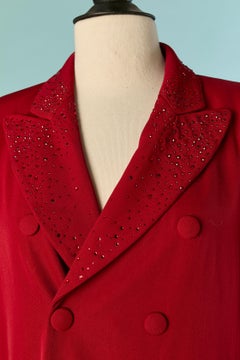 Red double-breasted jacket with rhinestone embellishment JEAN-PAUL GAULTIER