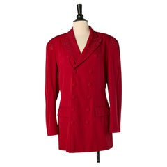 Rotes Zweireiher-Jackett mit Strassverzierung von JEAN-PAUL GAULTIER