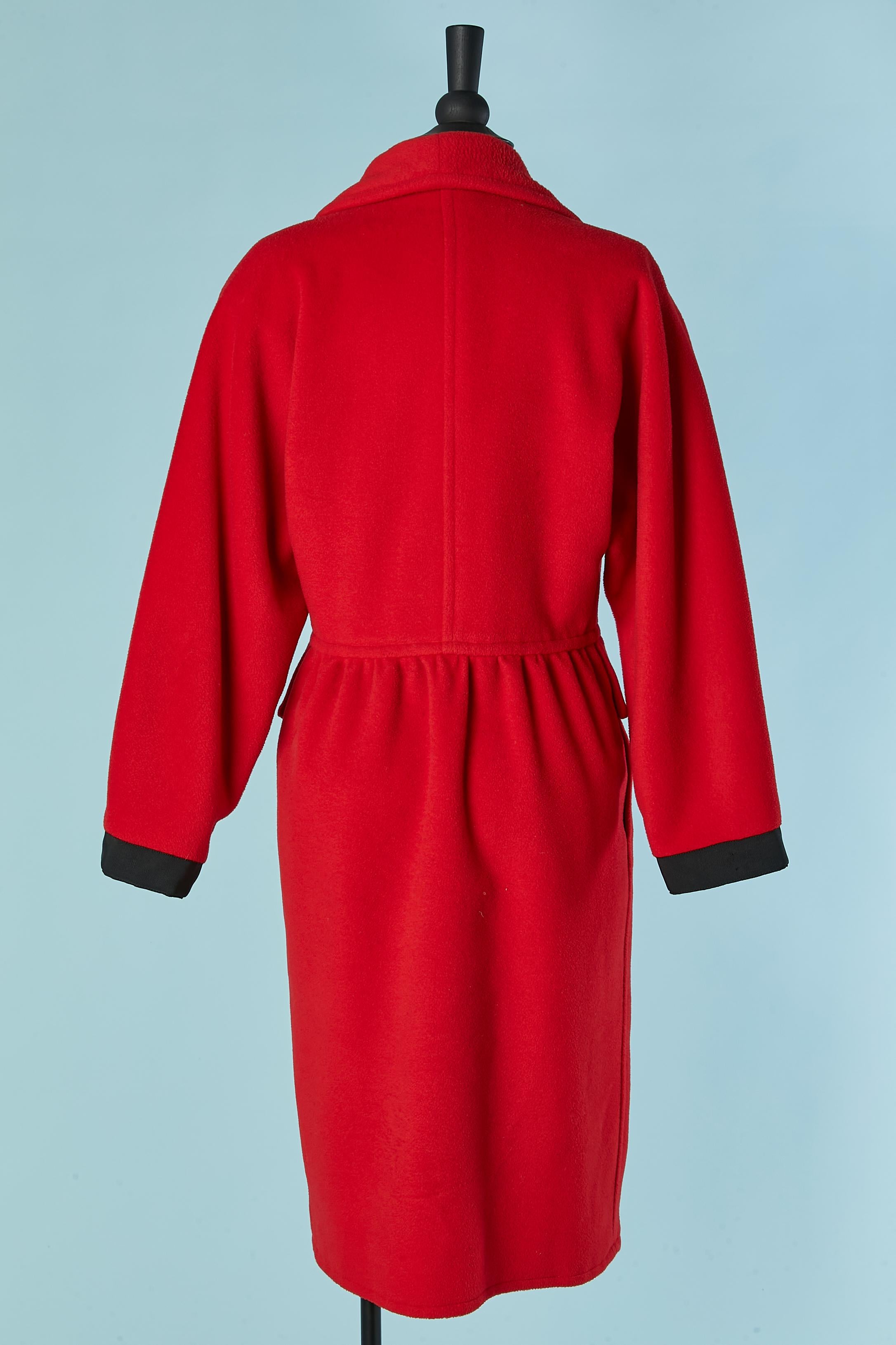 Red double breasted wool coat VALENTINO BOUTIQUE For Sale 3
