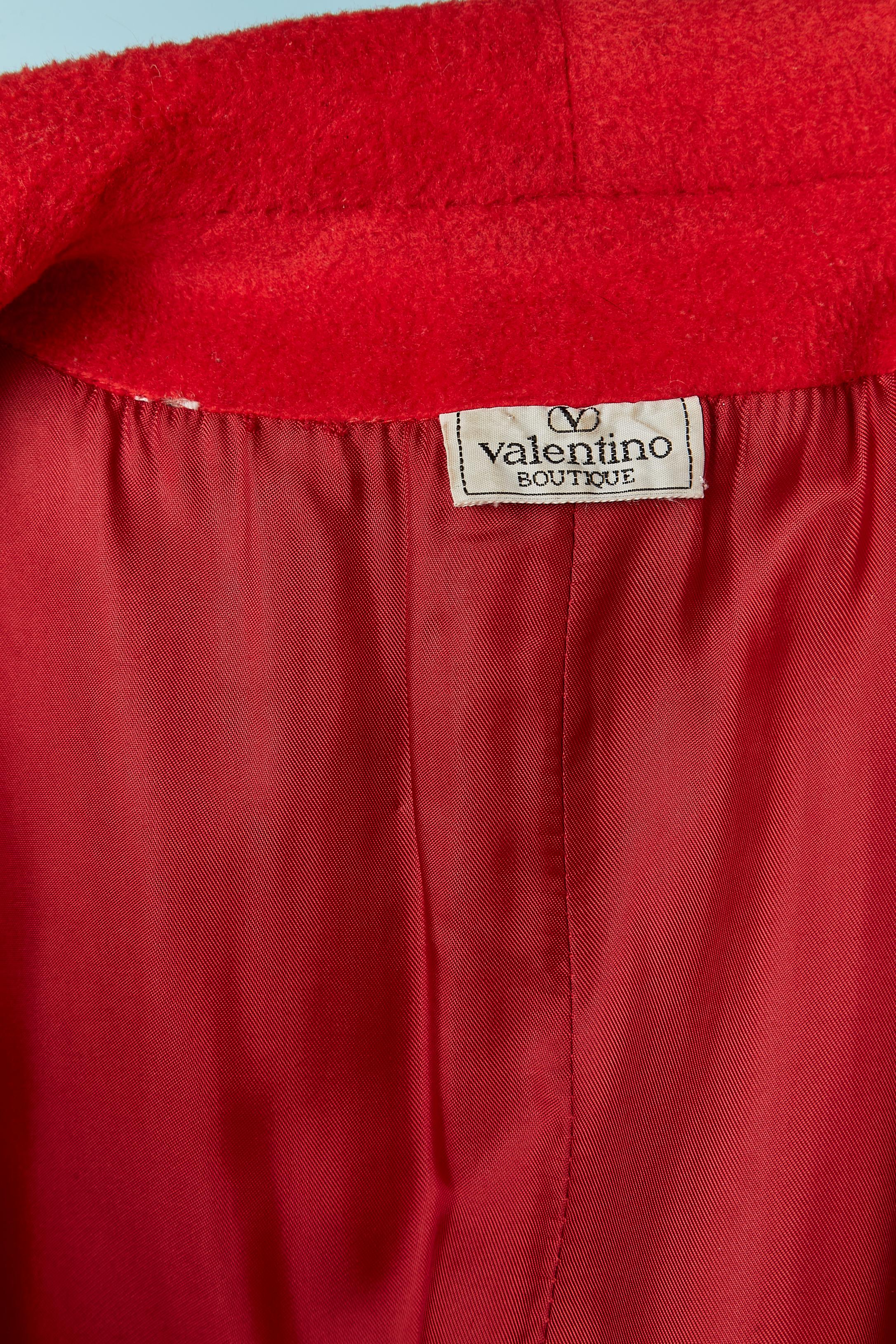 Red double breasted wool coat VALENTINO BOUTIQUE For Sale 4