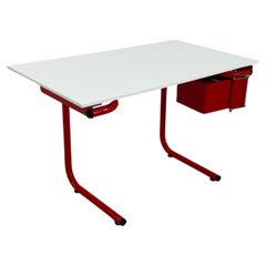 Retro Red Drafting Table/Desk by Joe Colombo for Bieffeplast, 1970s