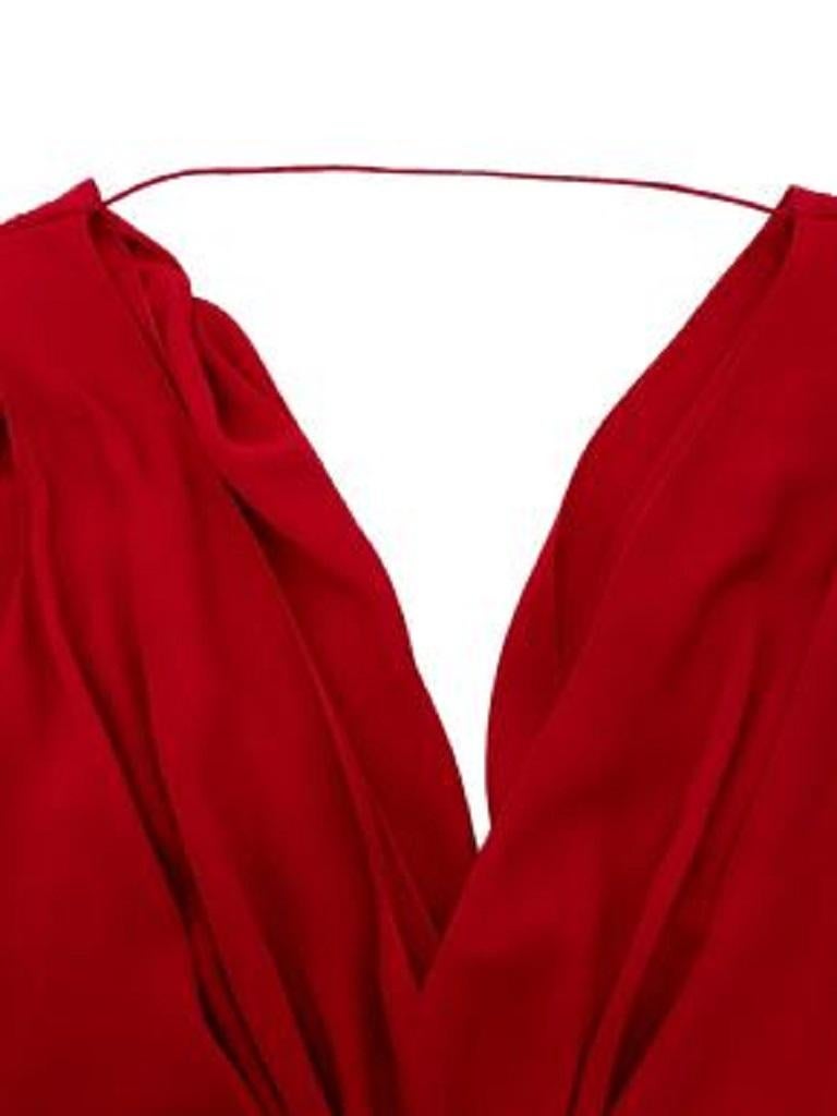 Red Draped Silk Limited Edition Butterfly Gown In Excellent Condition In London, GB