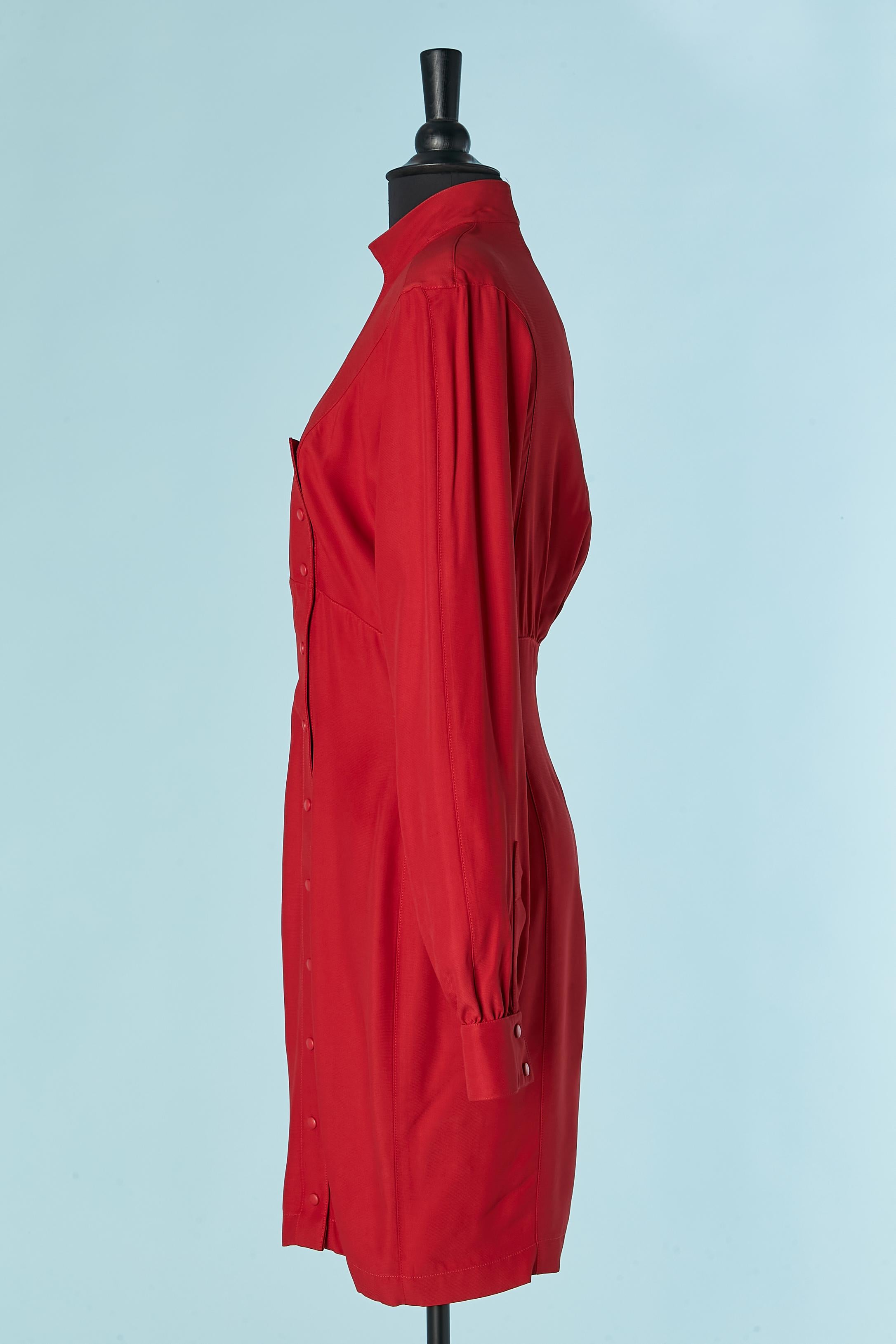 Robe rouge à découpes THIERRY MUGLER en vente 1