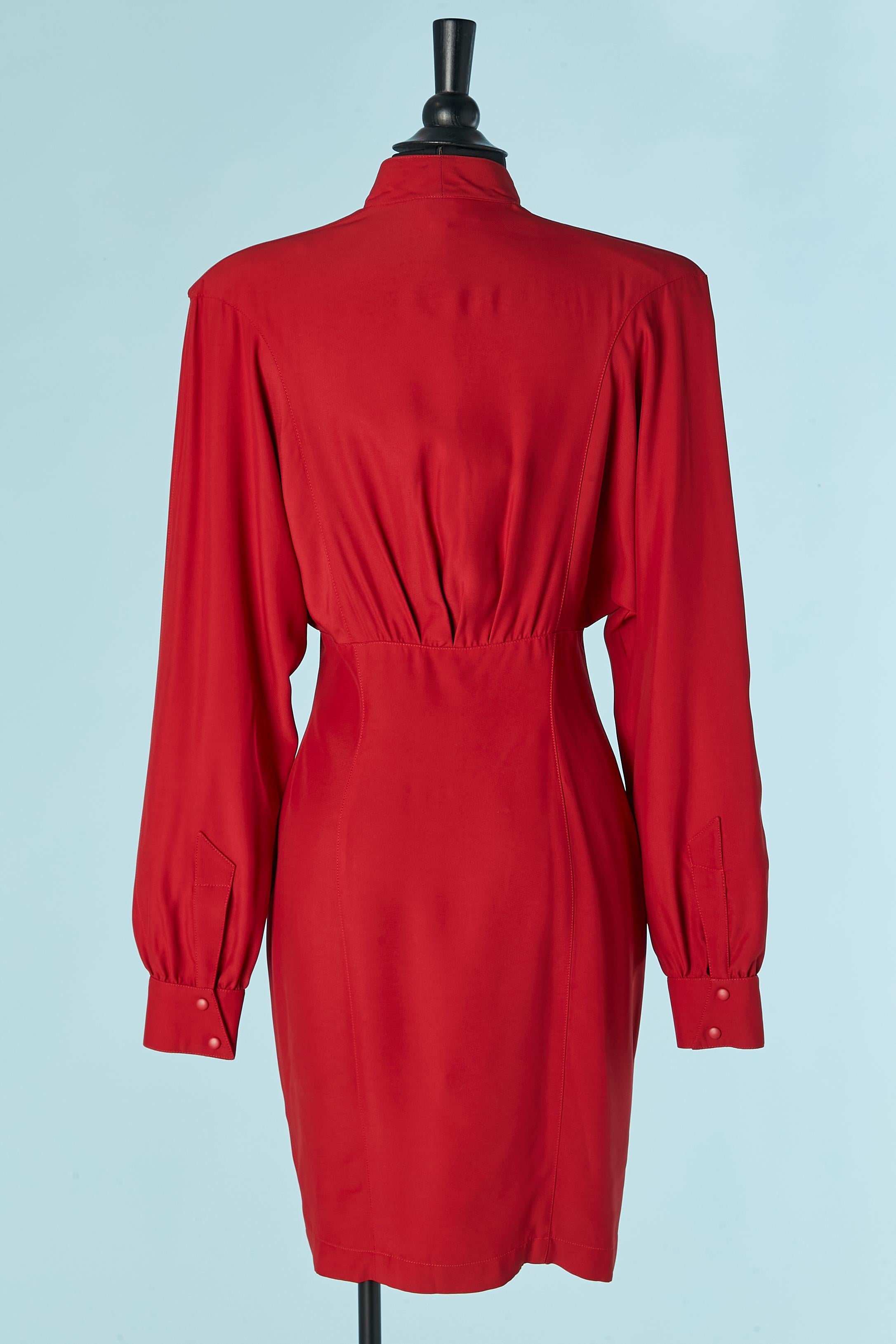 Robe rouge à découpes THIERRY MUGLER en vente 2