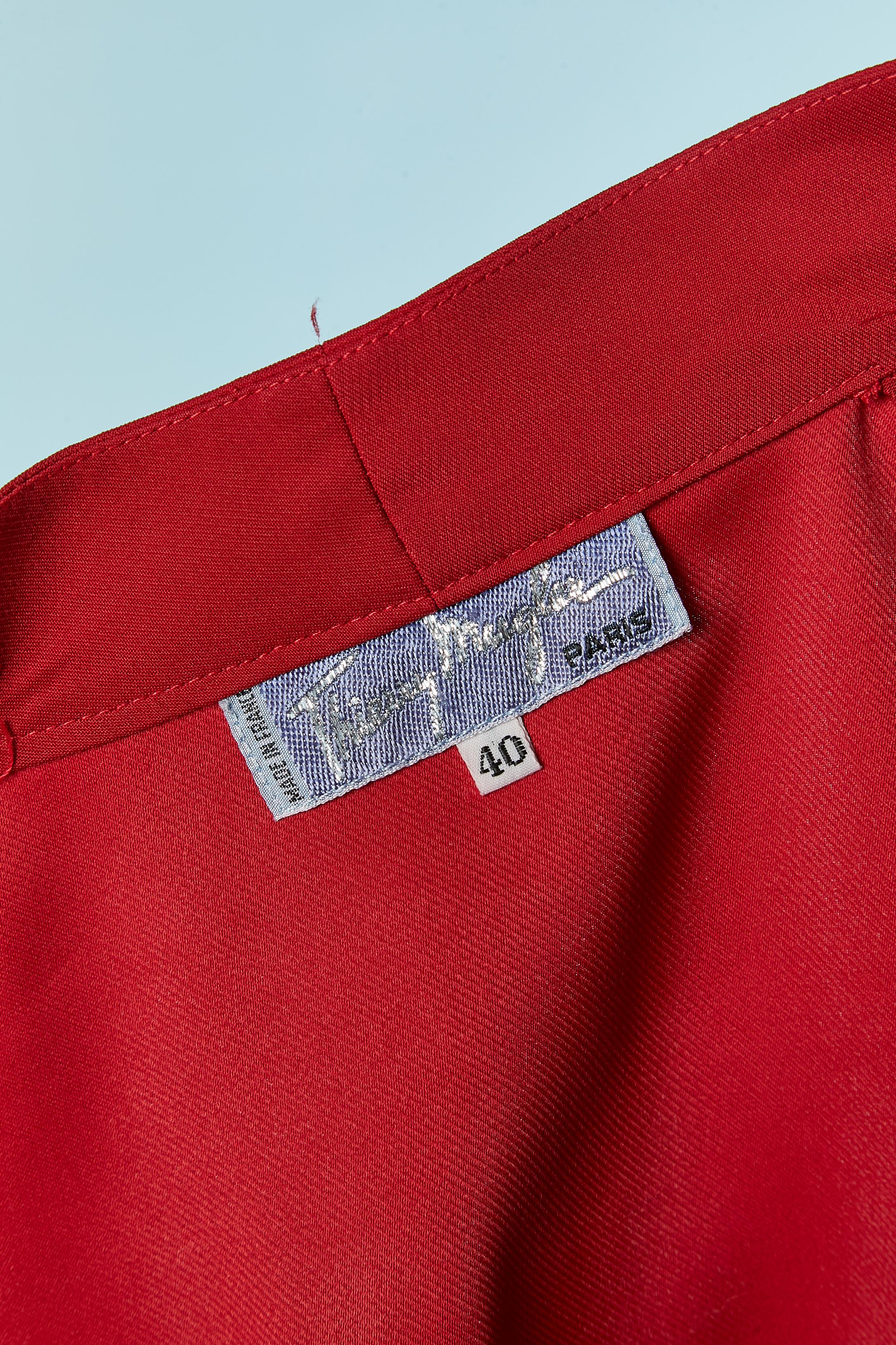 Robe rouge à découpes THIERRY MUGLER en vente 3