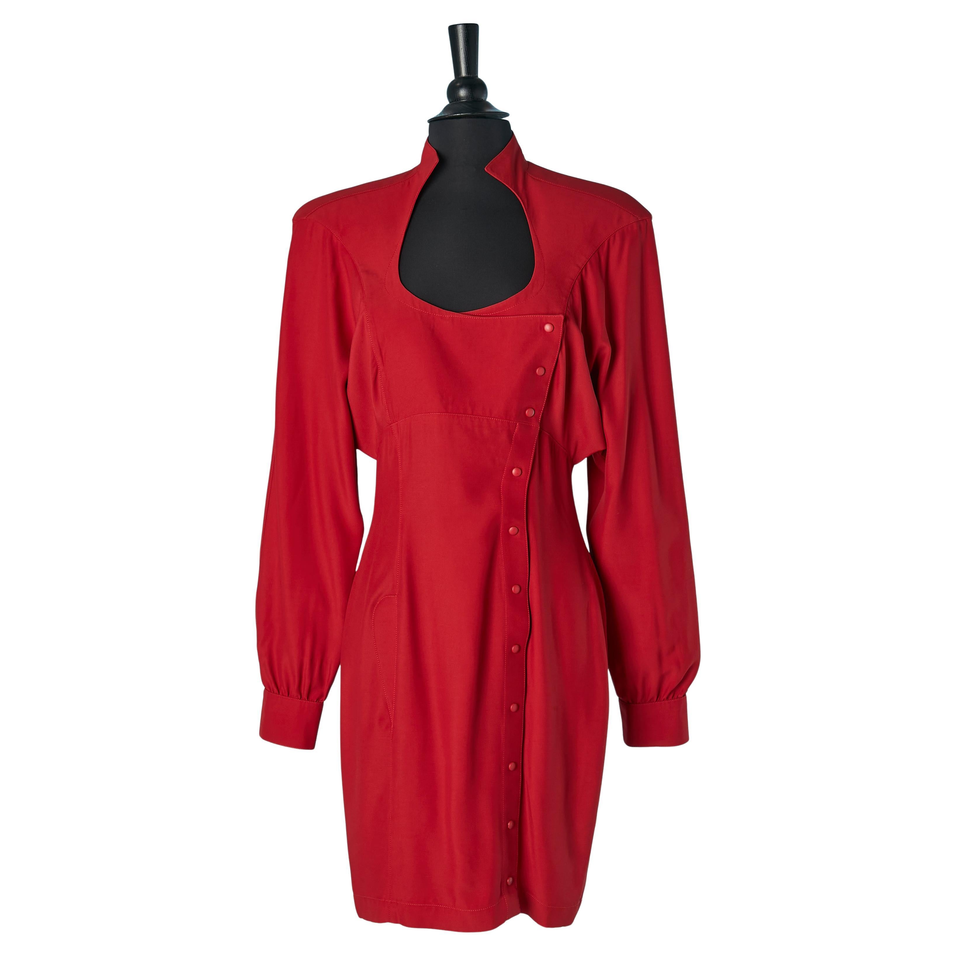 Robe rouge à découpes THIERRY MUGLER