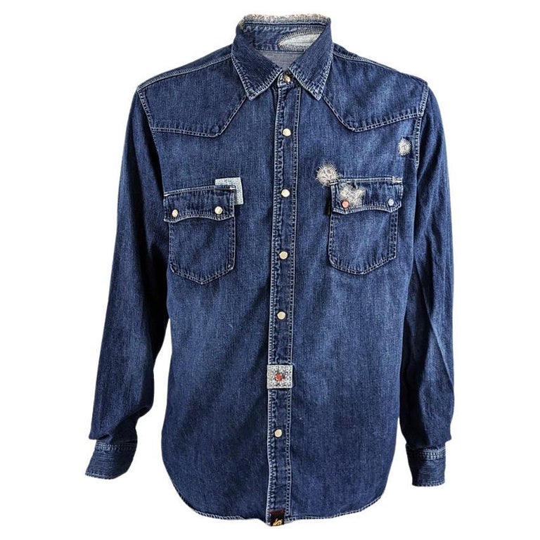 Red Ear by Paul Smith Mens Vintage Distressed Japanese Denim Pearl Snap  Shirt For Sale at 1stDibs | paul smith red ear
