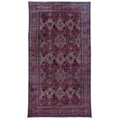 Red Early 20th Century Antique Kerman Wool Rug