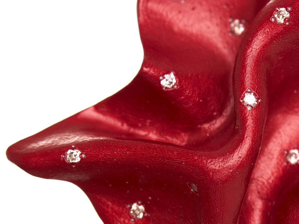 Taglio rotondo Orecchini rossi in alluminio riciclato, oro 18kt e diamante in vendita