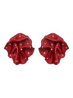 Orecchini rossi in alluminio riciclato, oro 18kt e diamante