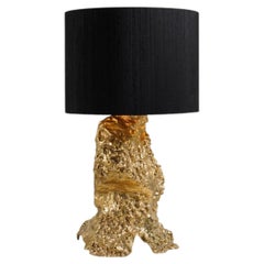 Red Earth Table Lamp in Brass & Linen, Viya by Vikram Goyal