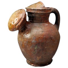 Antique Red Earthenware Watering Pot London, England, 16th Century