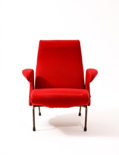 Red Eberto Carboni Delfino Armchairs, Italy 1950s