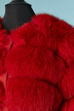 Red edge to edge fur jacket