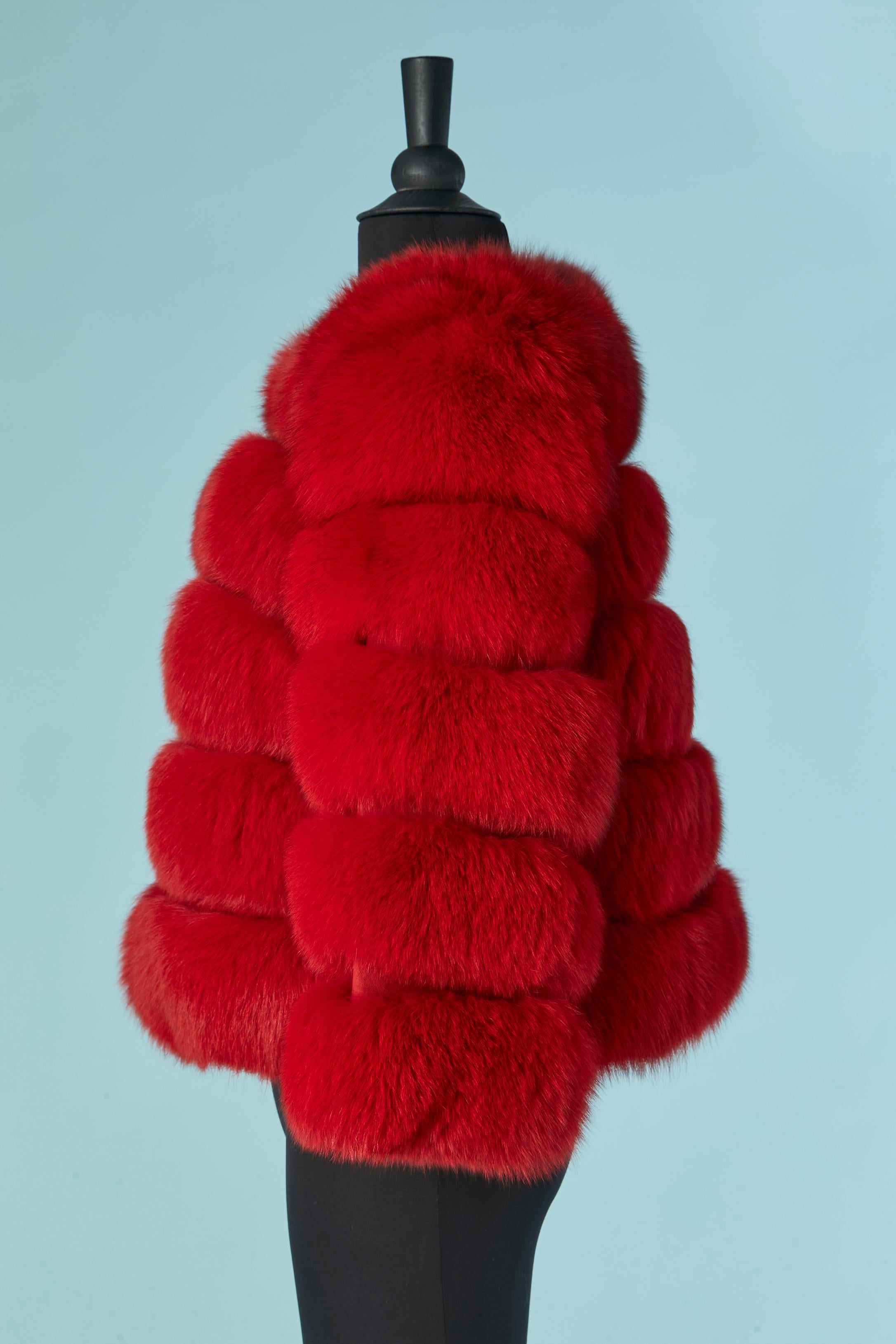 Chaqueta de piel roja de borde a borde en Bueno estado para la venta en Saint-Ouen-Sur-Seine, FR