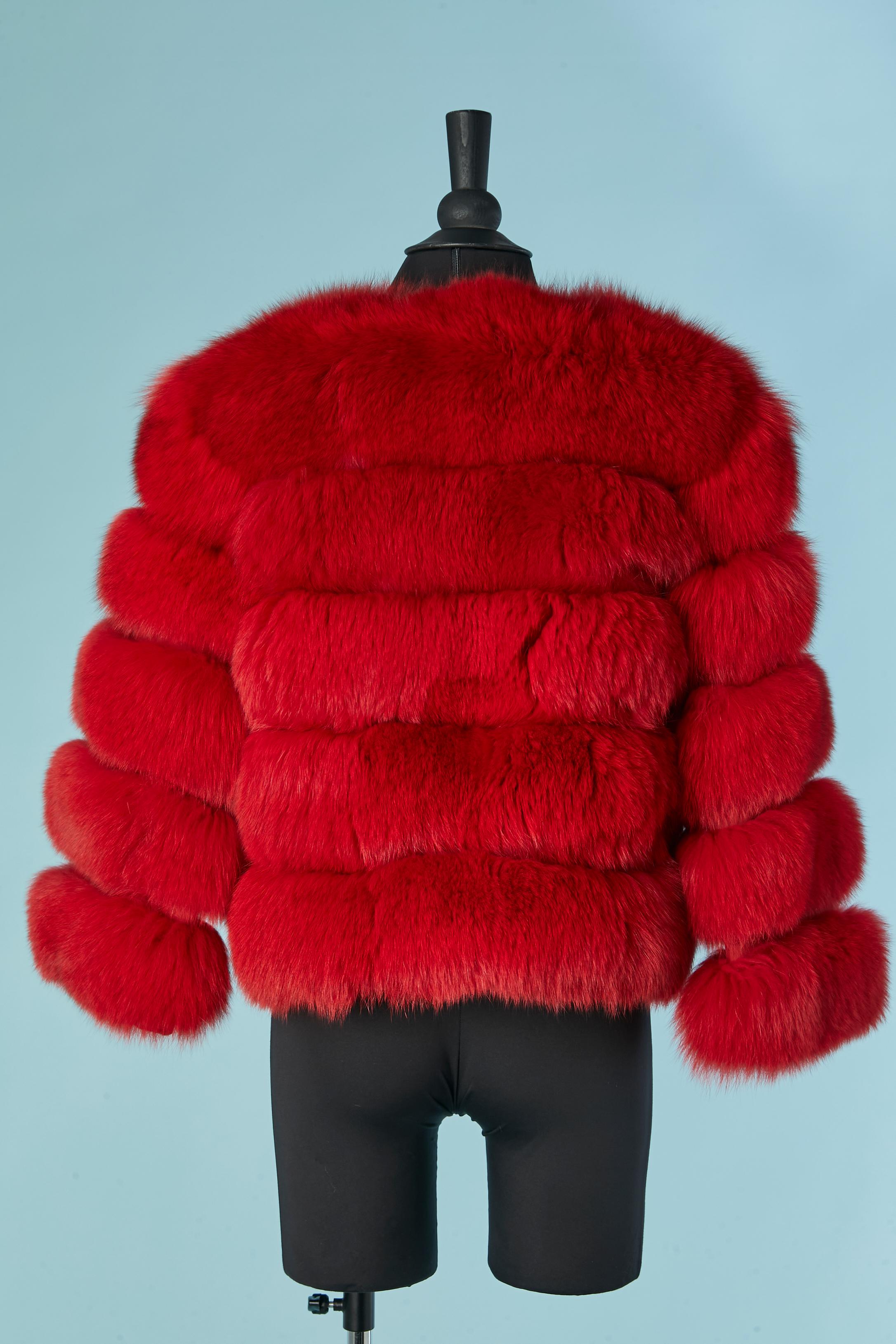 De las mujeres Chaqueta de piel roja de borde a borde en venta