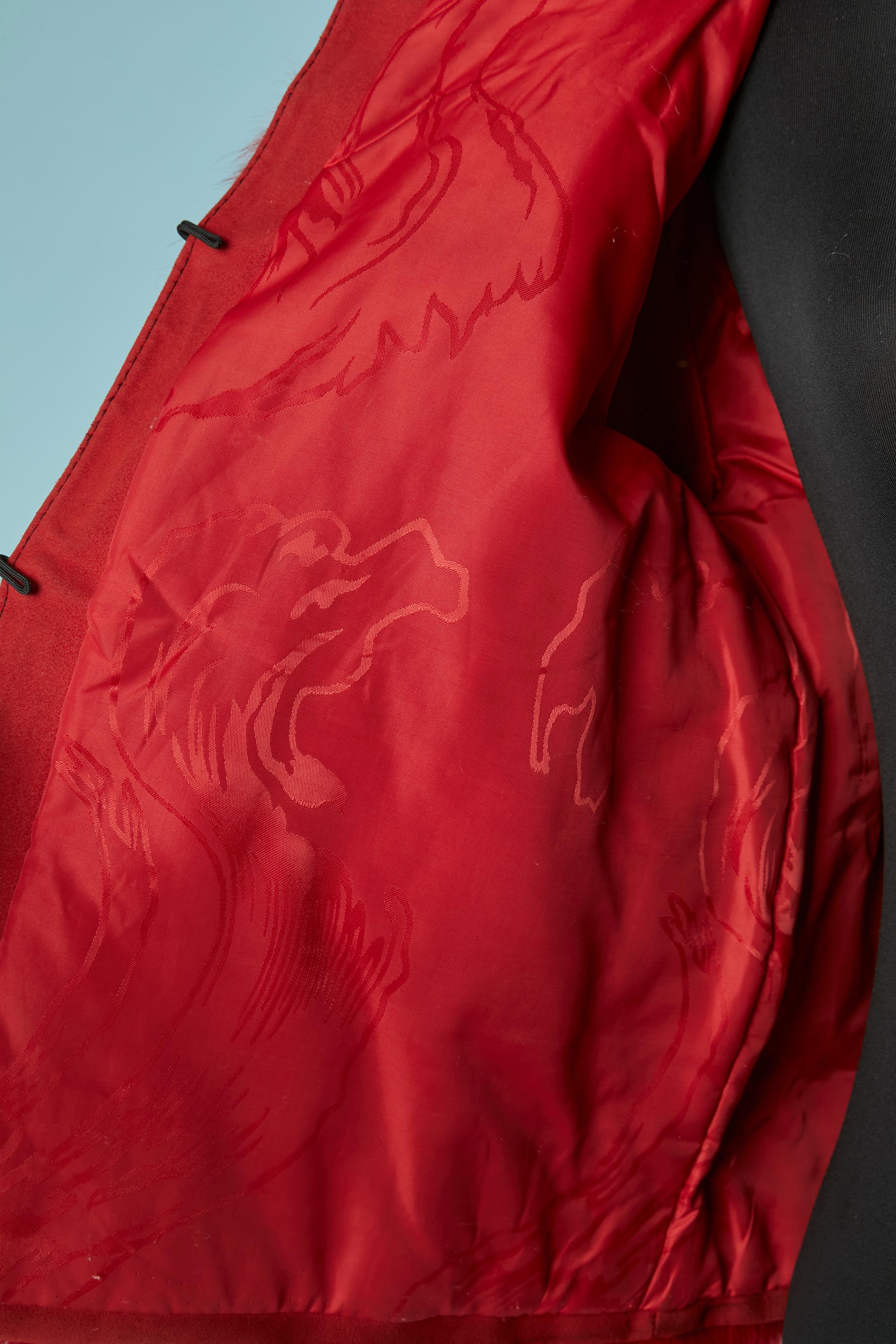 Chaqueta de piel roja de borde a borde en venta 1