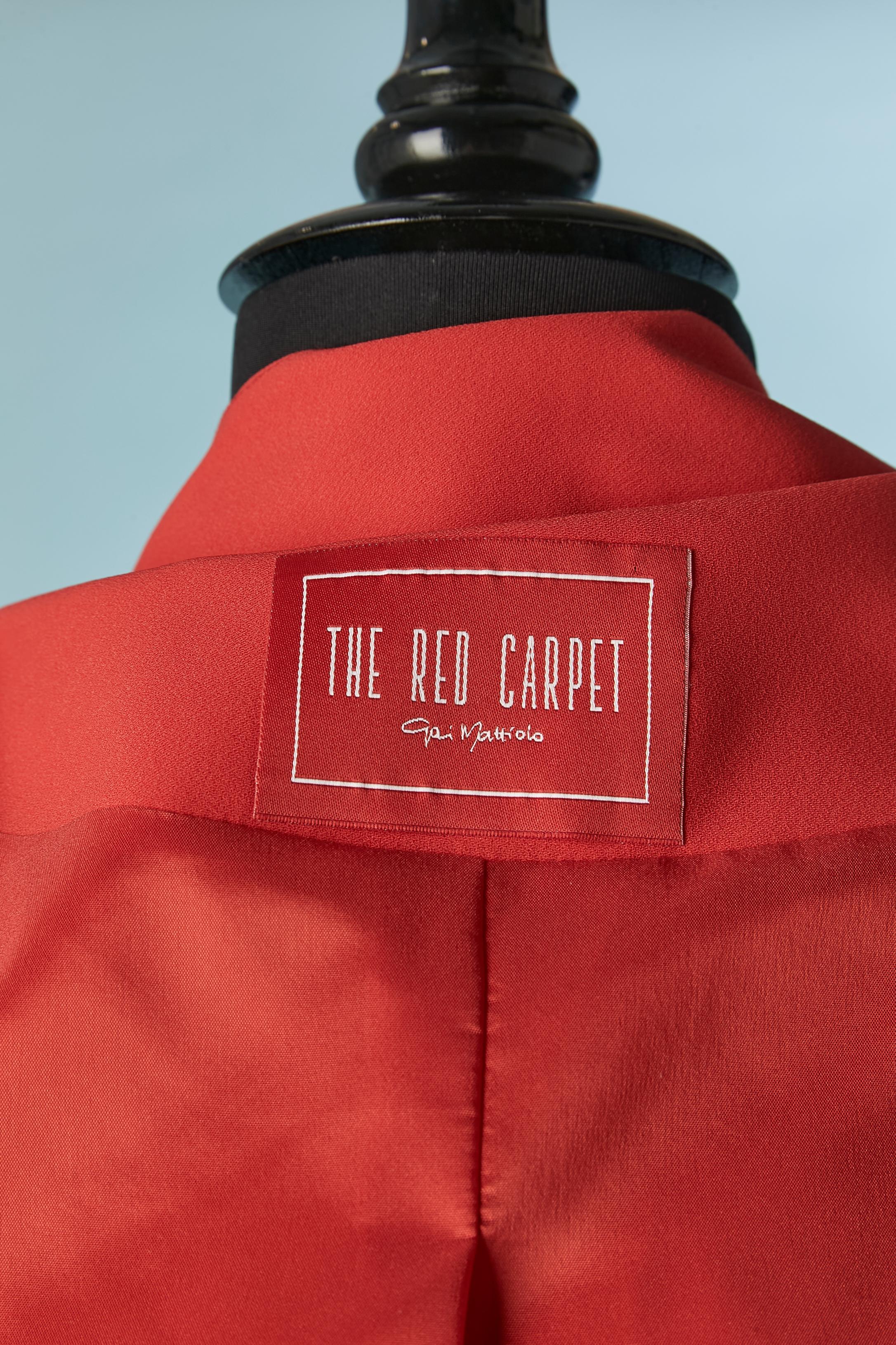 Red edge to edge short jacket Gai Mattiolo The red Carpet  For Sale 1