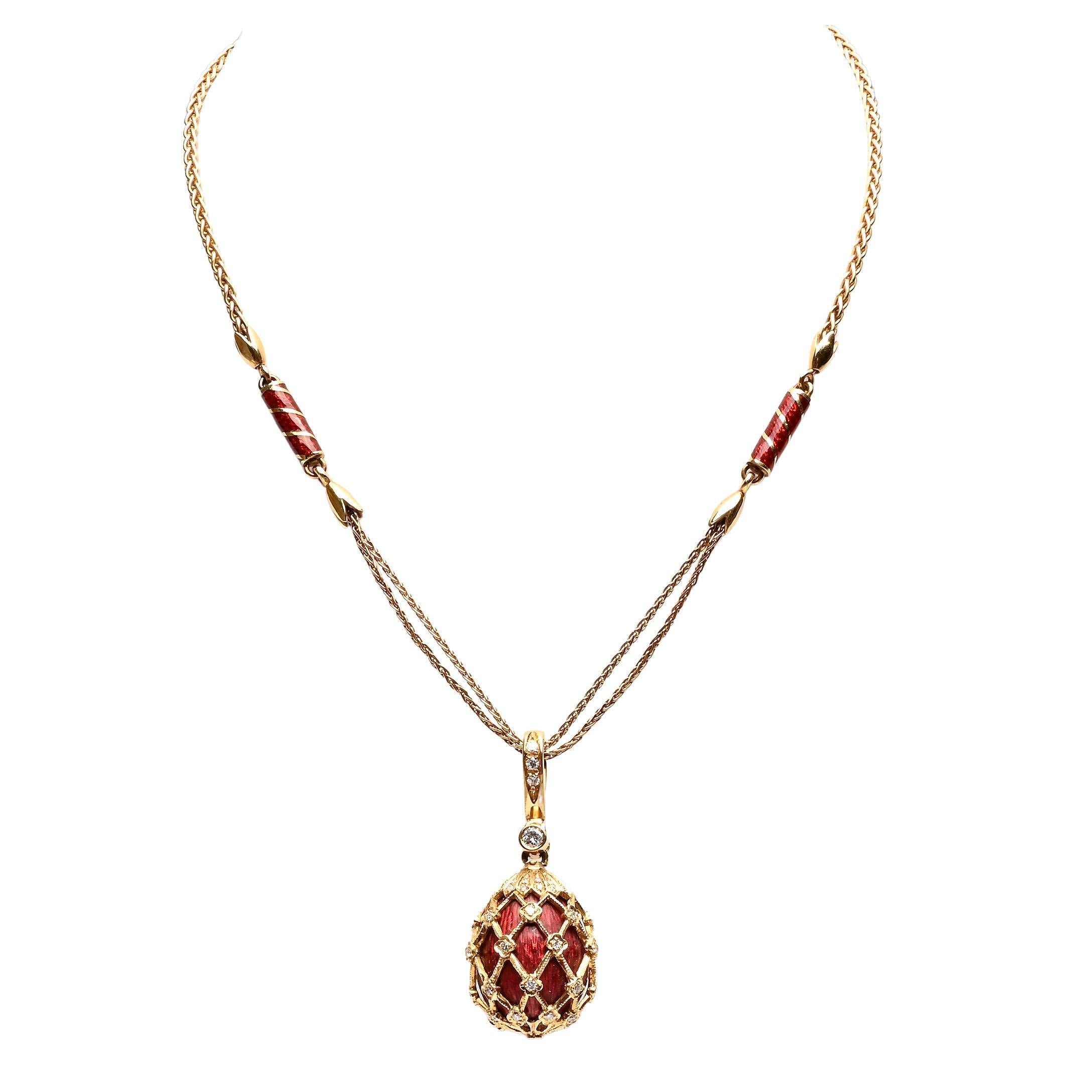 Emile Pear Borderset Pendant Necklace main image 1