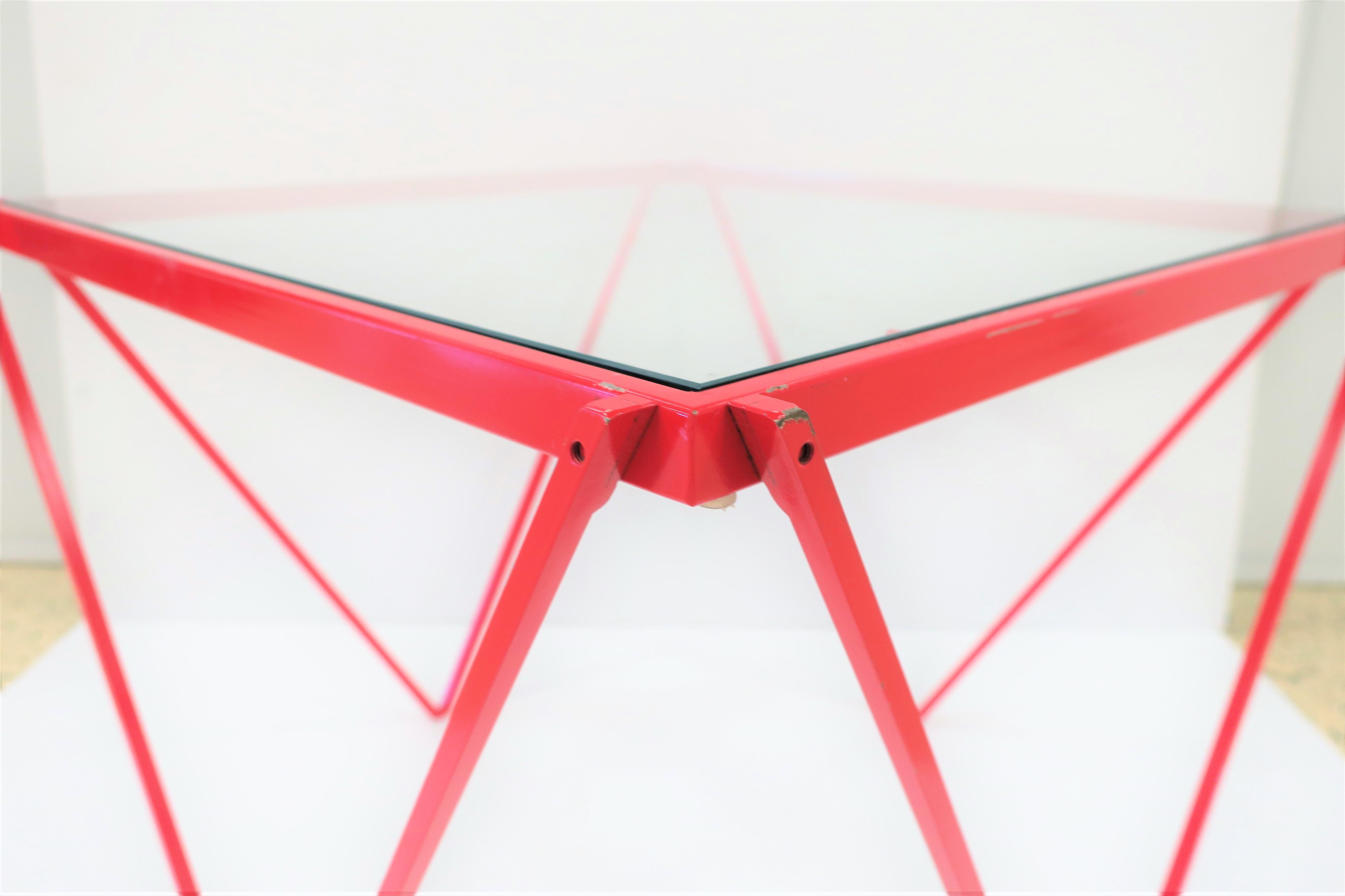 Postmodern Red Side Table or End Table in the Style of Paolo Piva, ca. 1980s 3