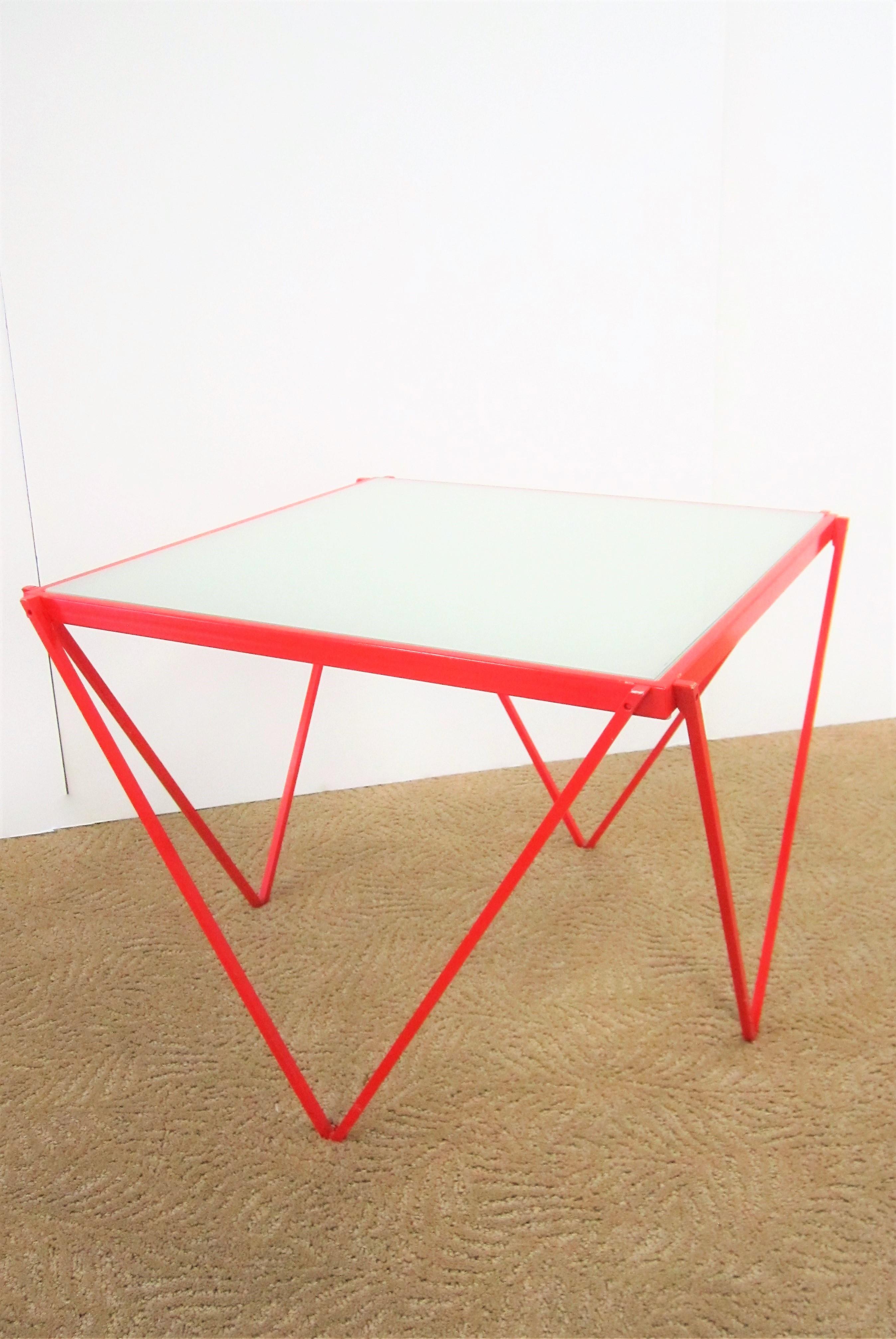 Postmodern Red Side Table or End Table in the Style of Paolo Piva, ca. 1980s 7