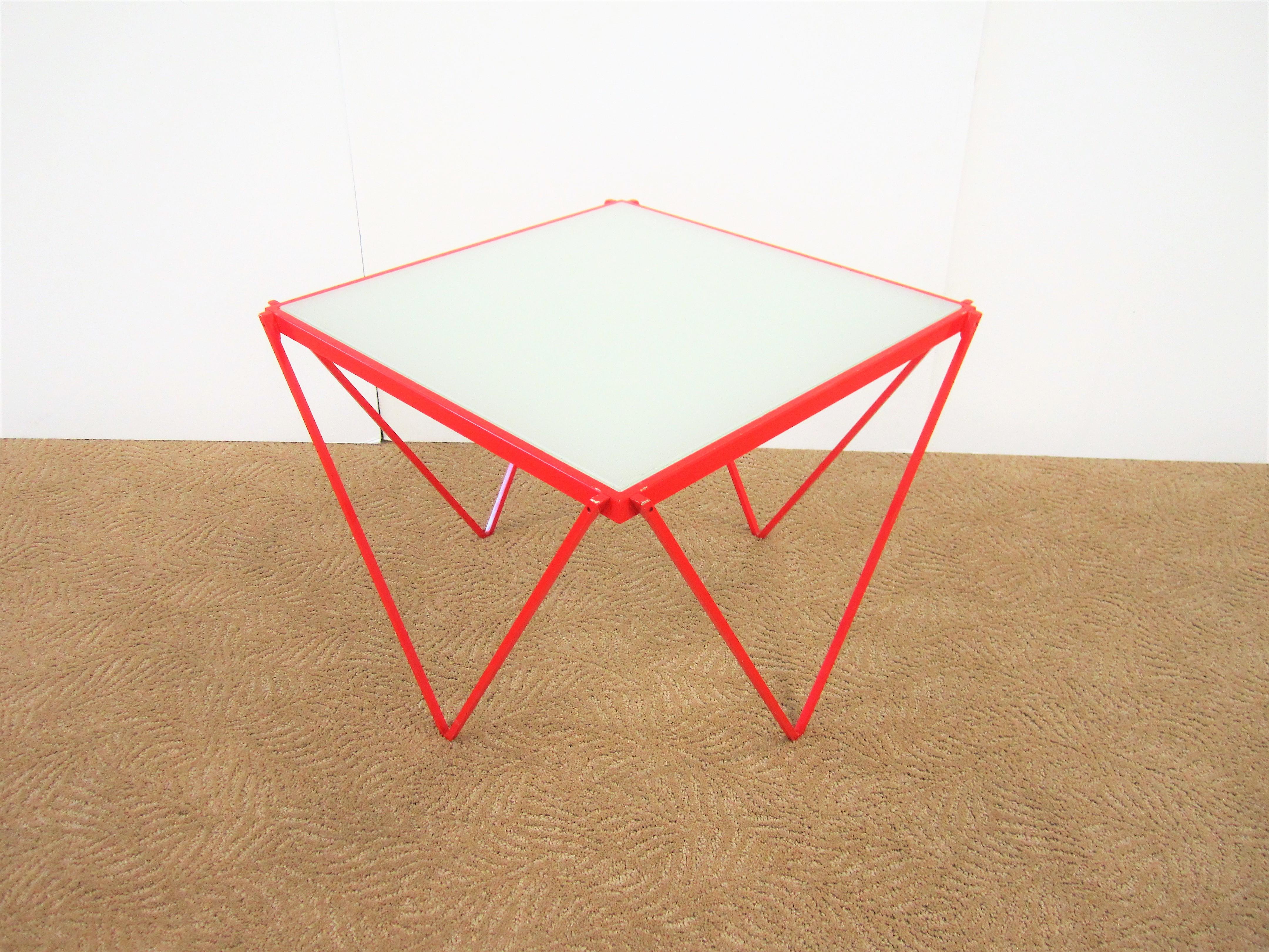 Postmodern Red Side Table or End Table in the Style of Paolo Piva, ca. 1980s 8