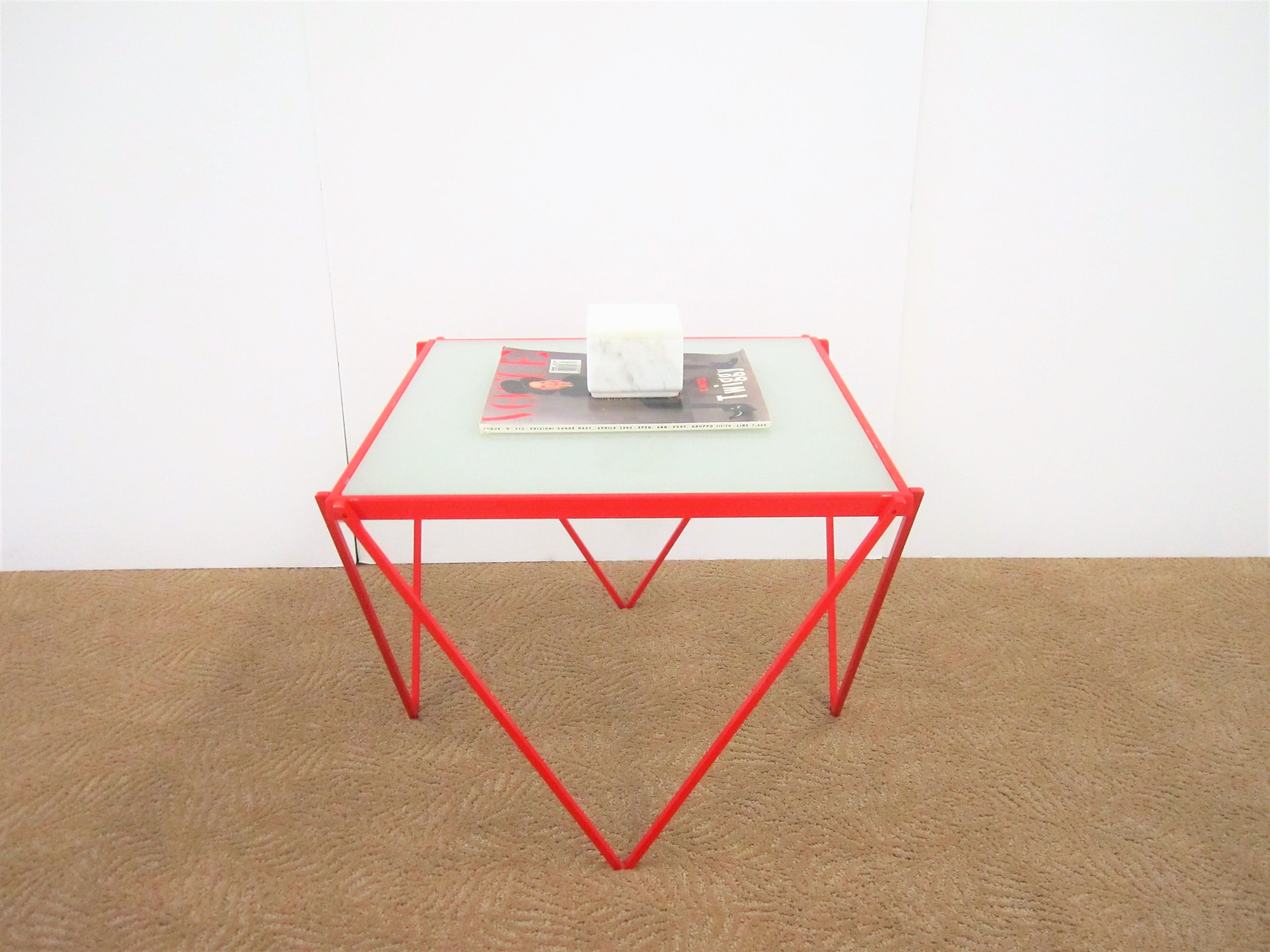 Postmodern Red Side Table or End Table in the Style of Paolo Piva, ca. 1980s 9