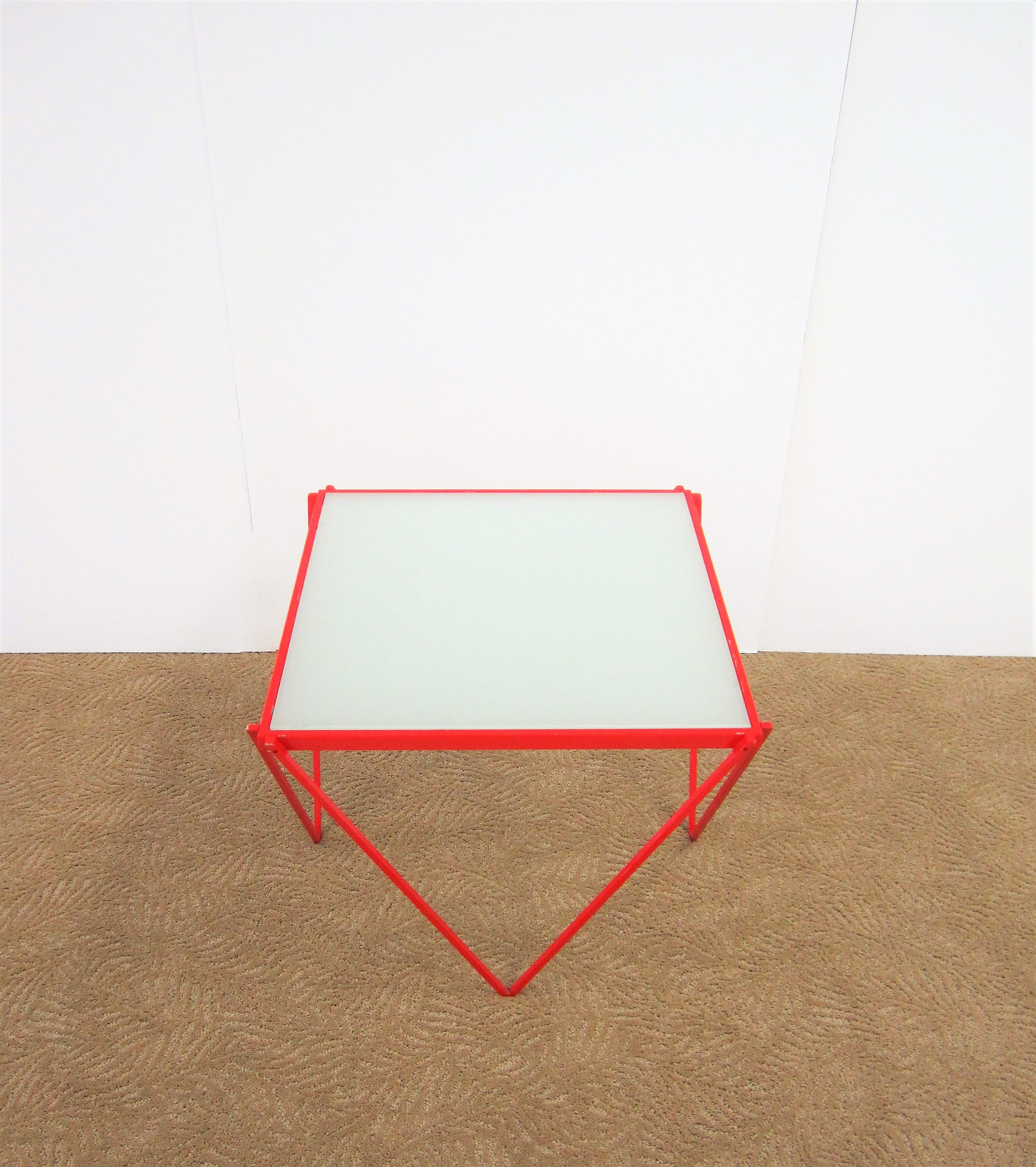 Postmodern Red Side Table or End Table in the Style of Paolo Piva, ca. 1980s 4