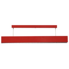 Red Enameled Metal Linear Fluorescent Work Light