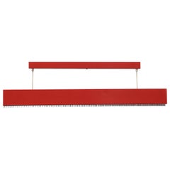 Red Enameled Metal Linear Fluorescent Work Light