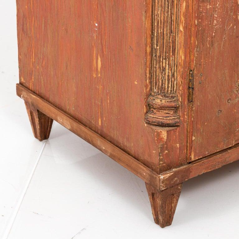 Late 19th Century Antique English Country Buffet Cabinet with Original Red Paint For Sale