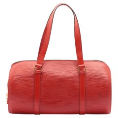Red Epi leather Louis Vuitton Soufflot bag with gold-tone hardware, tonal  matte For Sale at 1stDibs