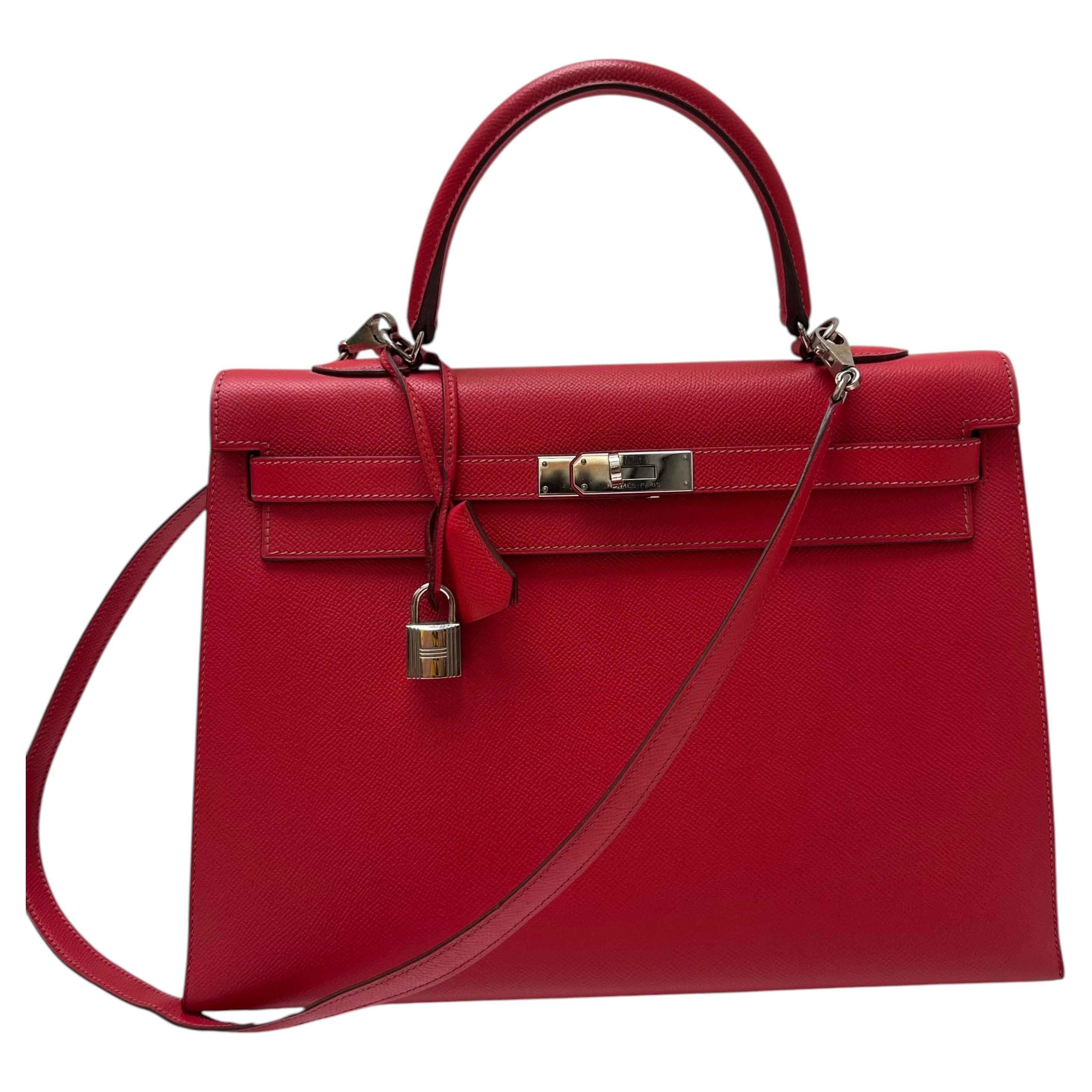 Red Epsom Sellier Kelly 35 Bag For Sale
