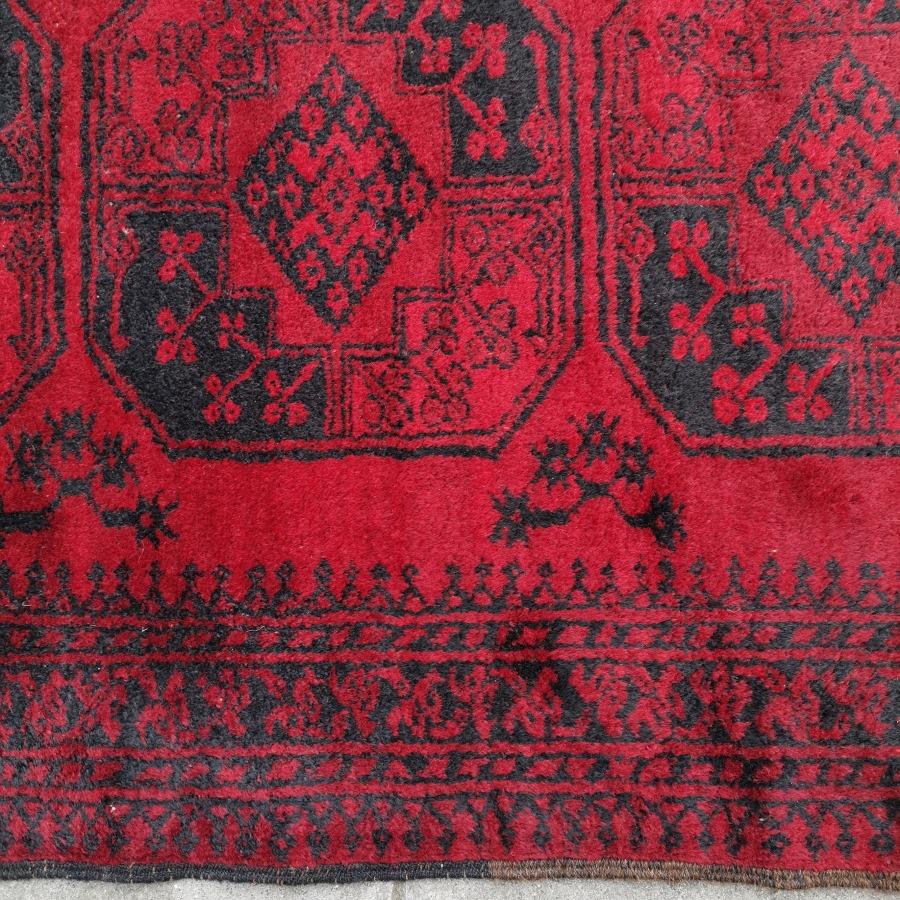 Red Ersari Rug Hallway Stairway Runner Vintage Bokhara Hand Knotted Semi Antique 5