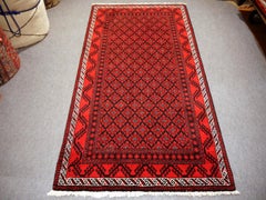 Tappeto Ersari rosso per scale e corridoi Vintage Bokhara annodato a mano Semi Antico