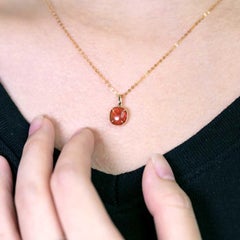 Red Ethiopian Opal Necklace 14k Yellow Gold