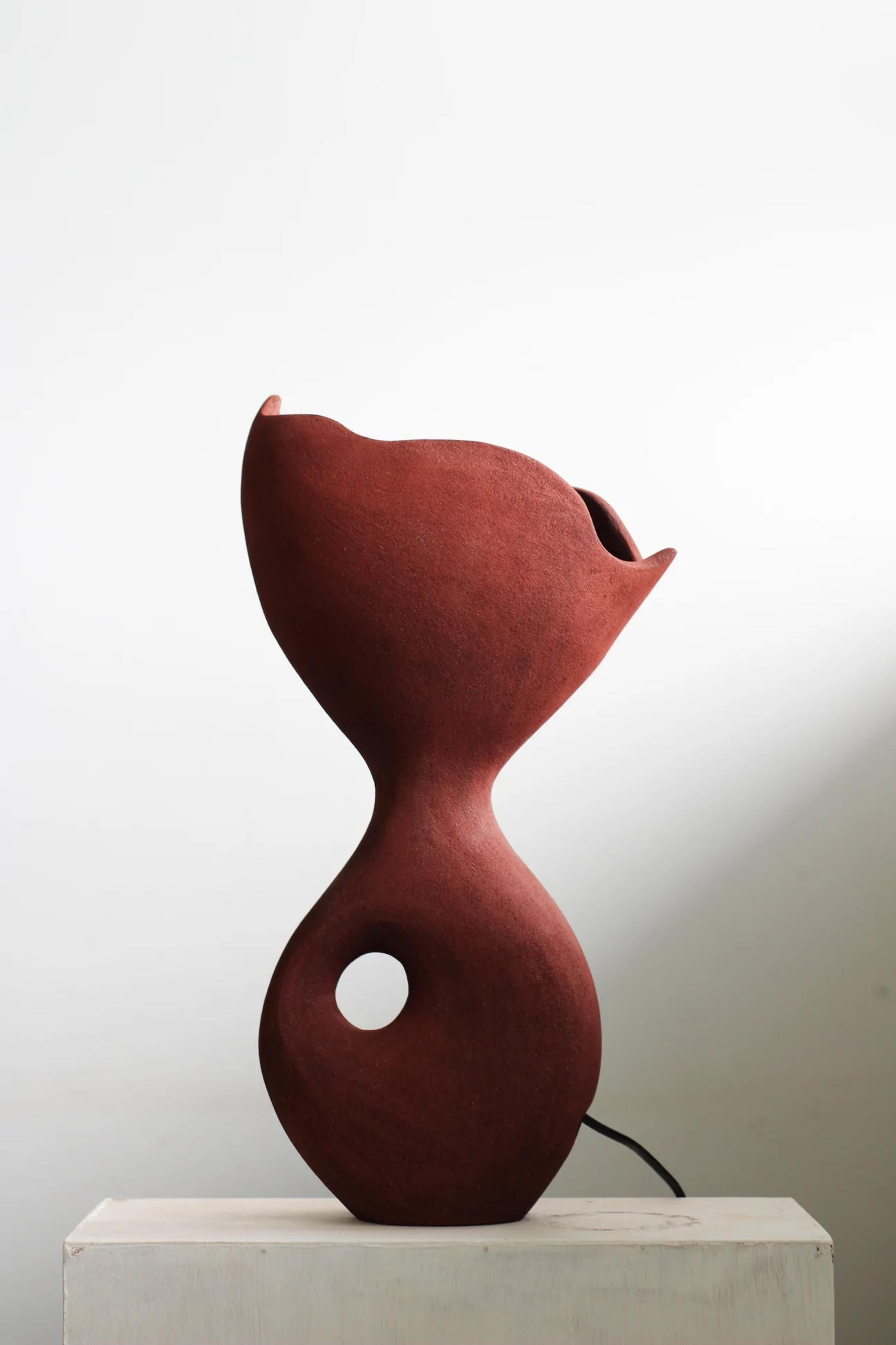 Contemporary Red Exo Lamp by Abid Javed For Sale