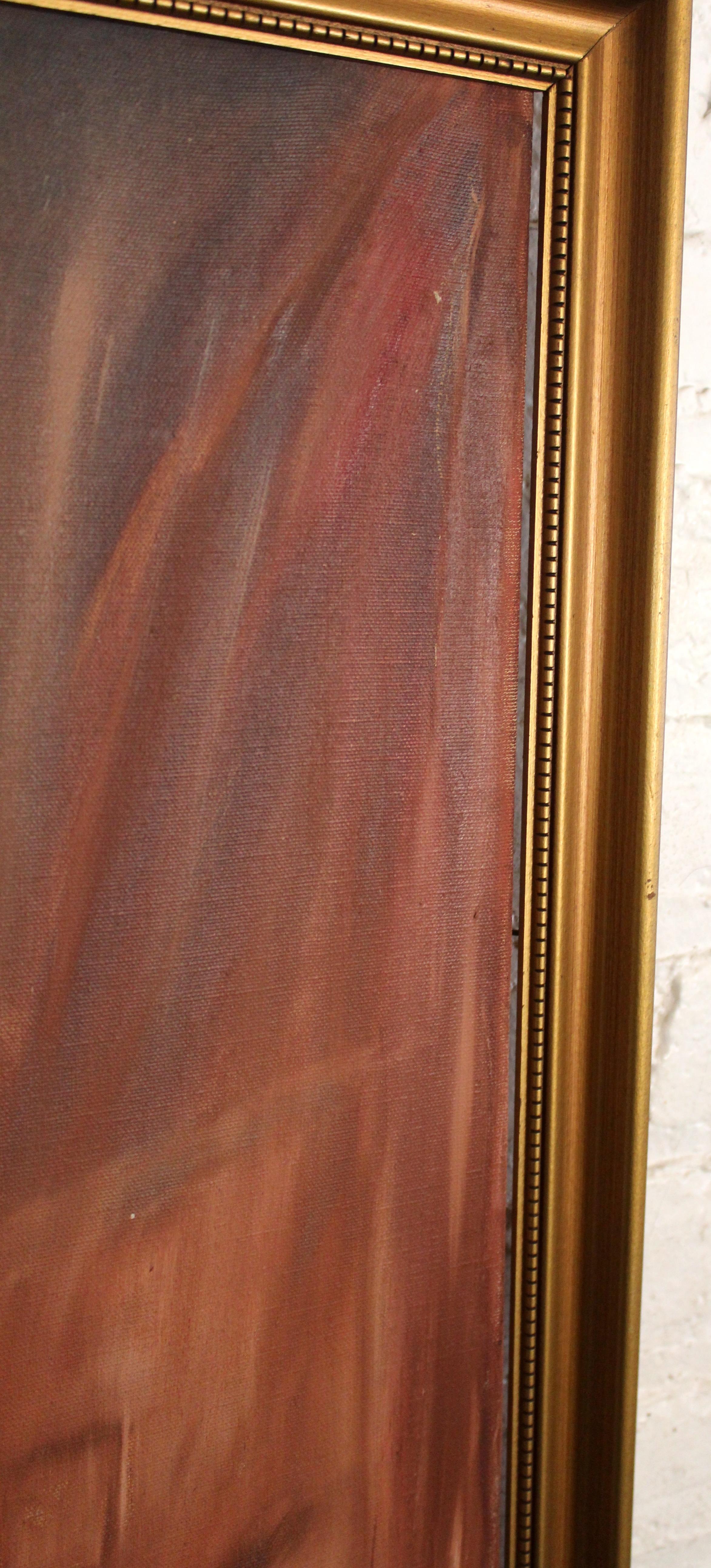 Rotes expressionistisches Gemälde der Townes (Moderne) im Angebot