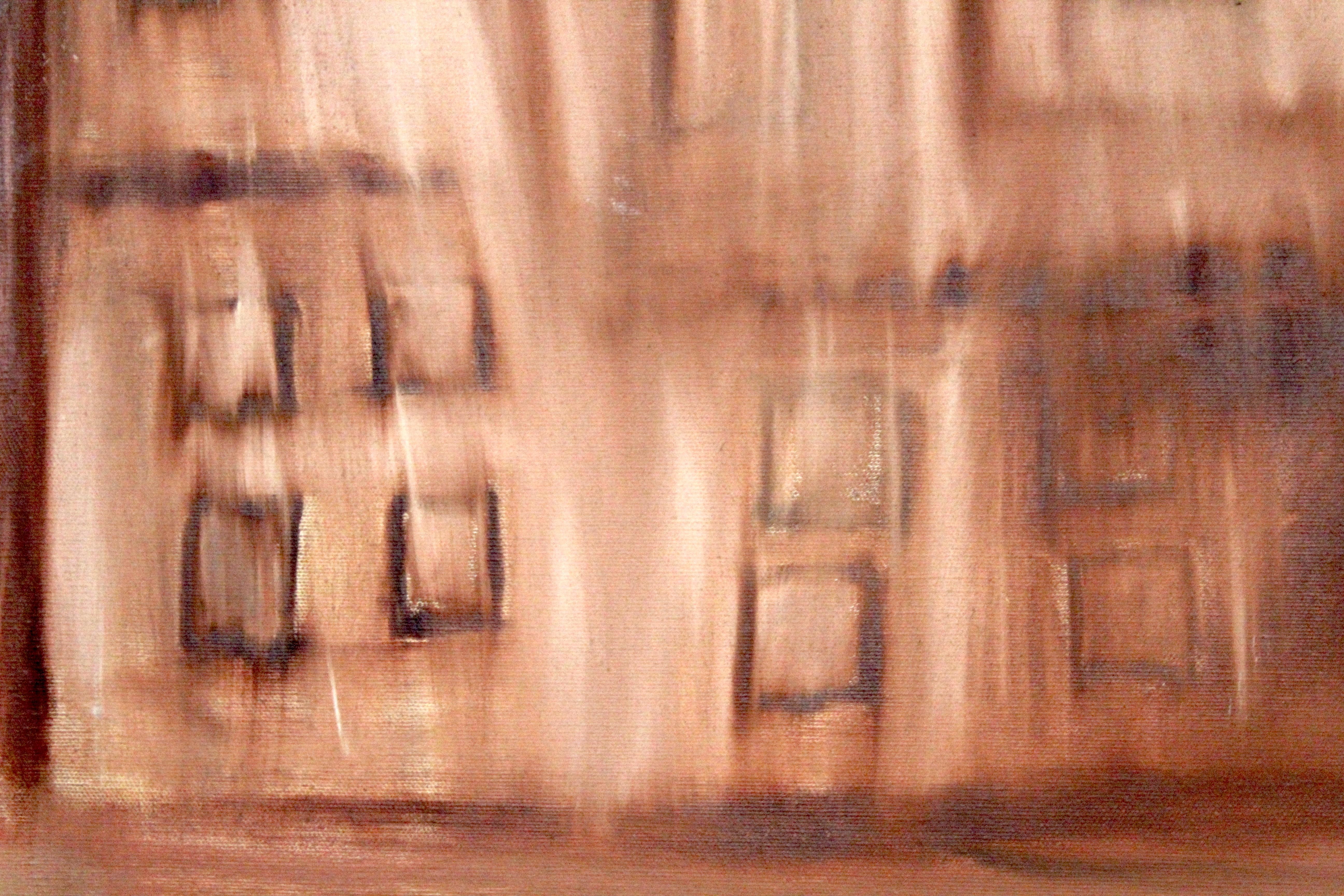 Rotes expressionistisches Gemälde der Townes (amerikanisch) im Angebot