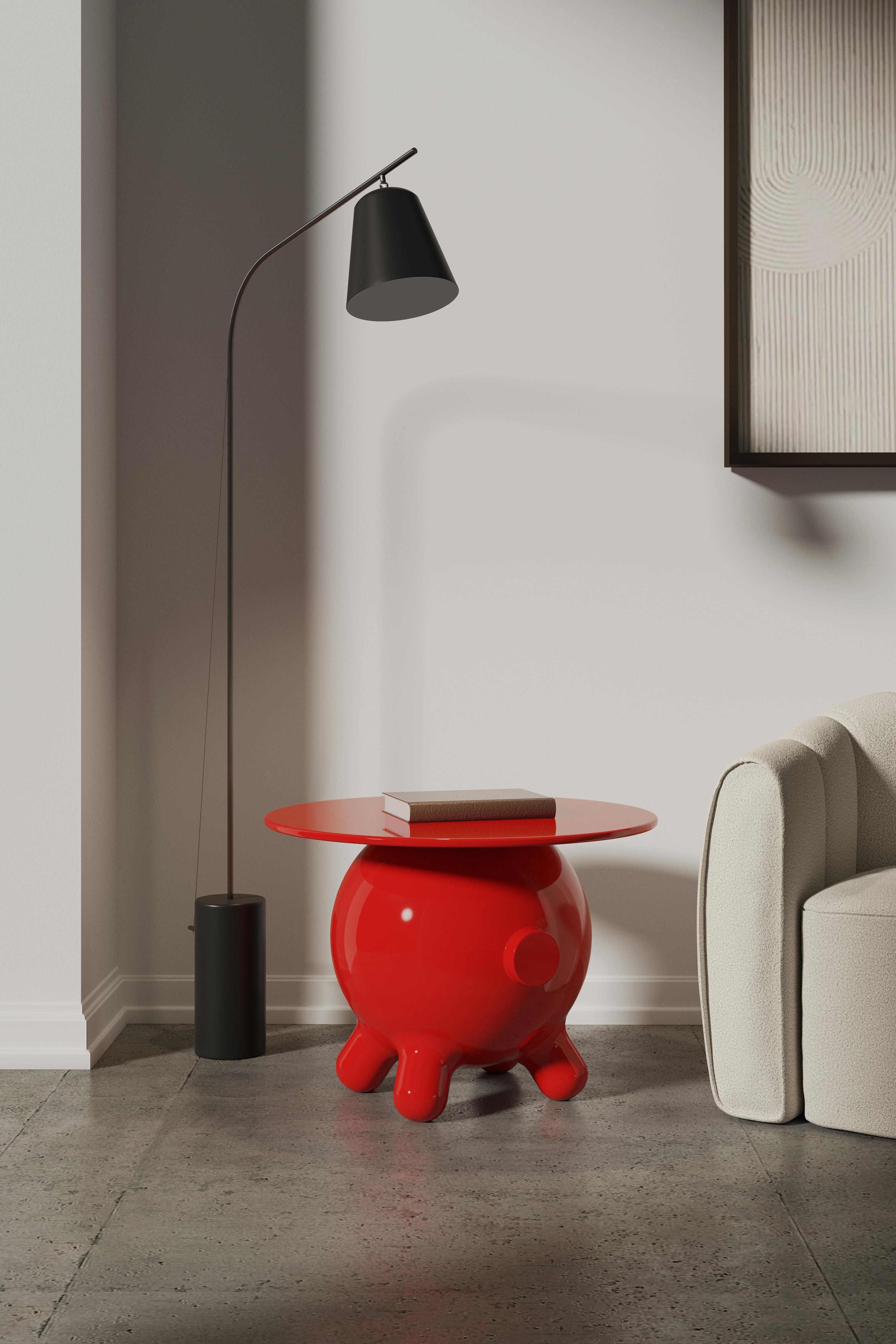 POGO is a charming piece that fills up the room with a youthful energy and a subtle bliss.
Side table large designed by Joel Escalona, made of fiberglass with high gloss finish in white, blue, red and black.

——

NONO is a Mexican design brand with