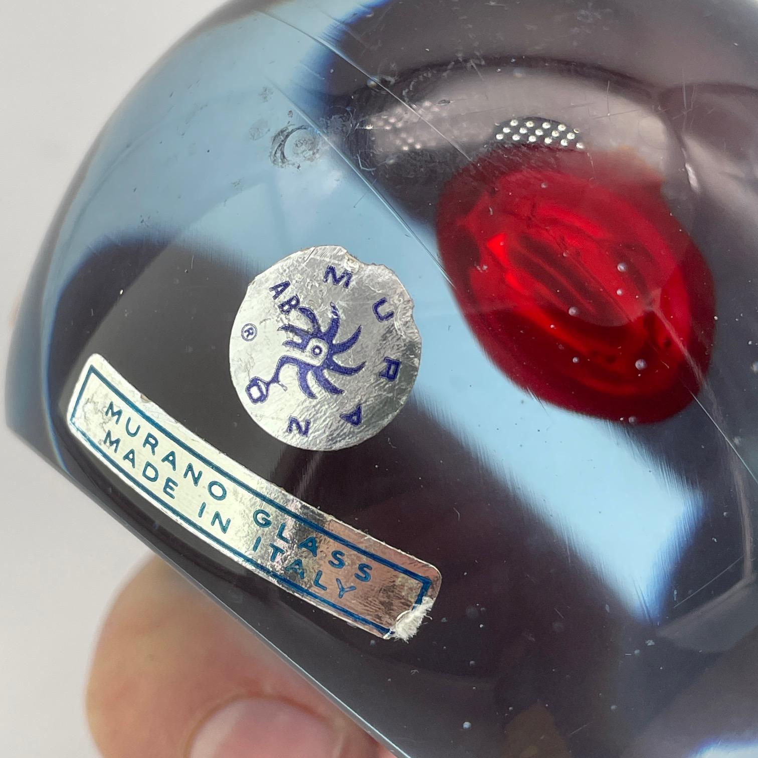 Occhio Rosso Orbo Cendese AB Murano Fermacarte Scultura Iris Occhio di metà secolo in vendita 1