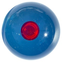 Occhio Rosso Orbo Cendese AB Murano Fermacarte Scultura Iris Occhio di metà secolo