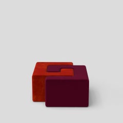 Red-Eye Ottoman Sculptural Contemporary 'Pink/Orange'