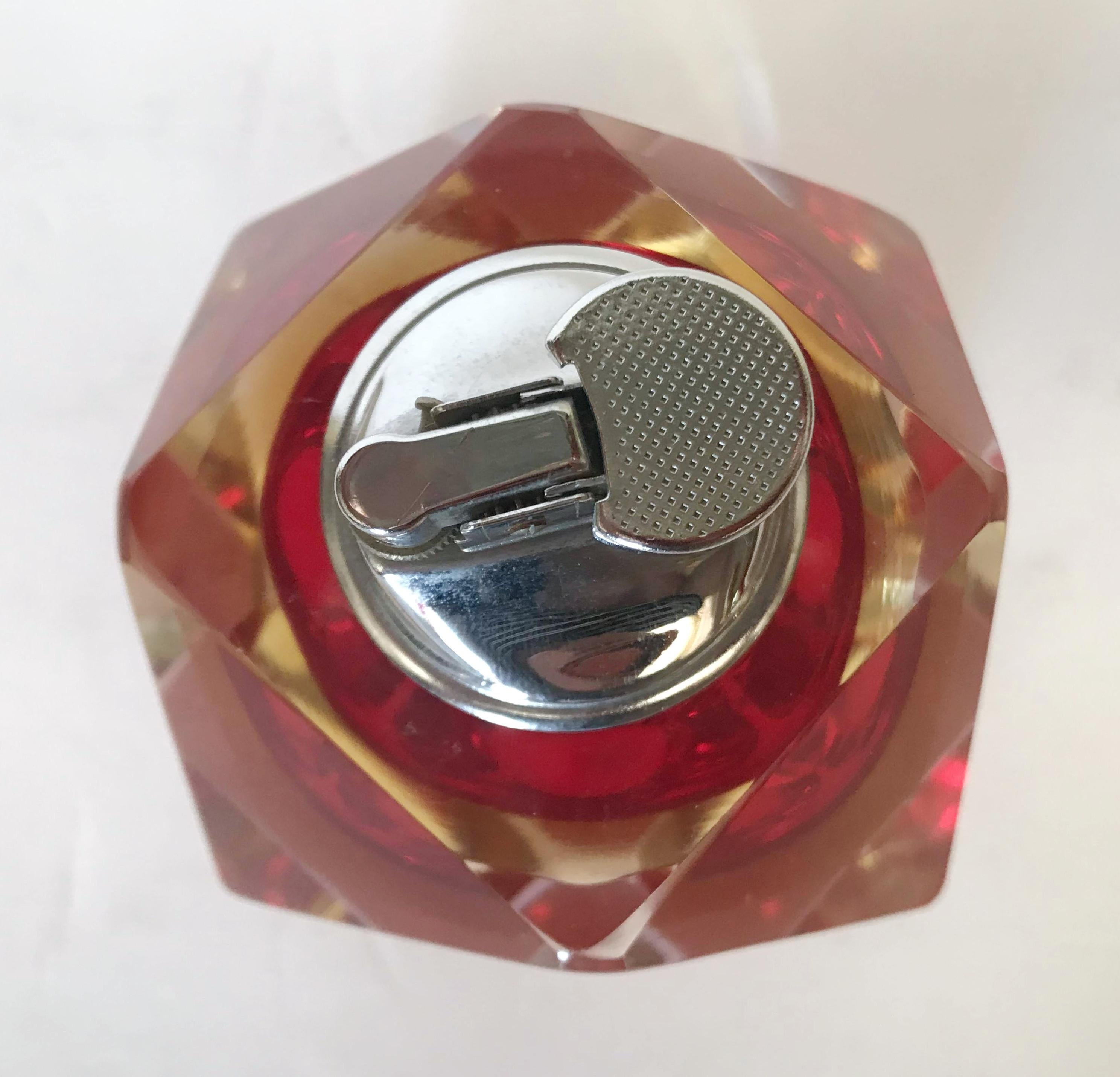 20th Century Red Faceted Sommerso Lighter by Mandruzzato FINAL CLEARANCE SALE