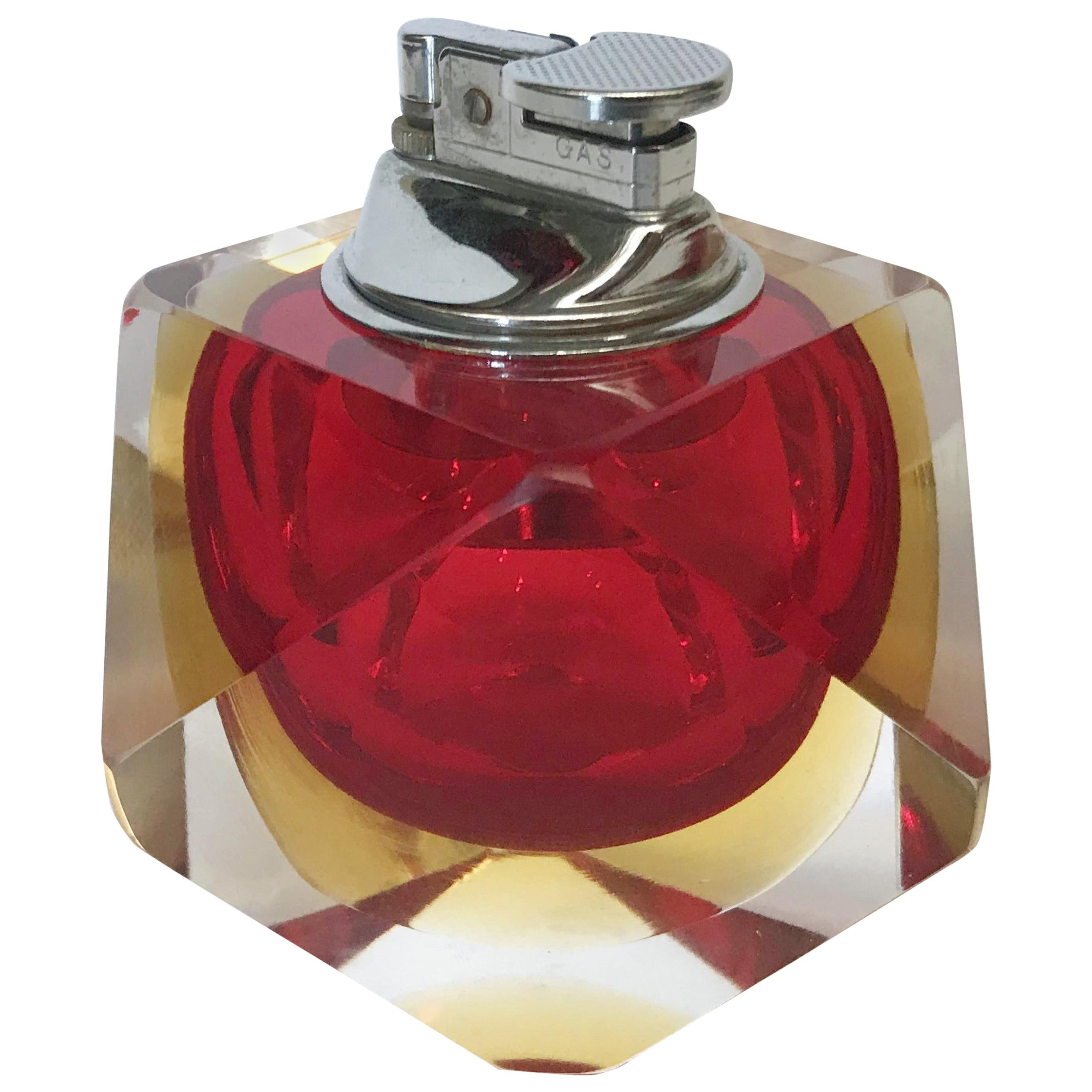 Red Faceted Sommerso Lighter by Mandruzzato FINAL CLEARANCE SALE