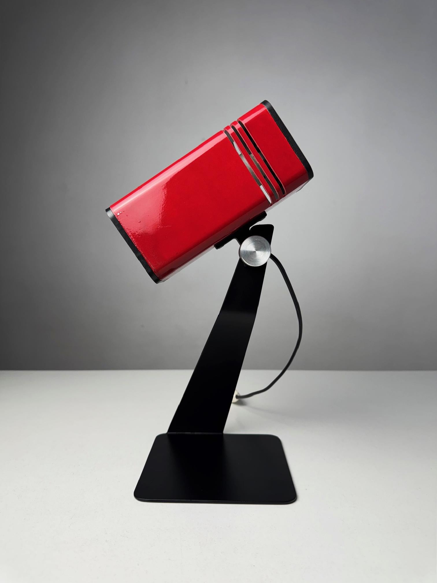 Red Fase Spot Table Lamp from the 1970s, Produced by FASE, Spain For Sale 3