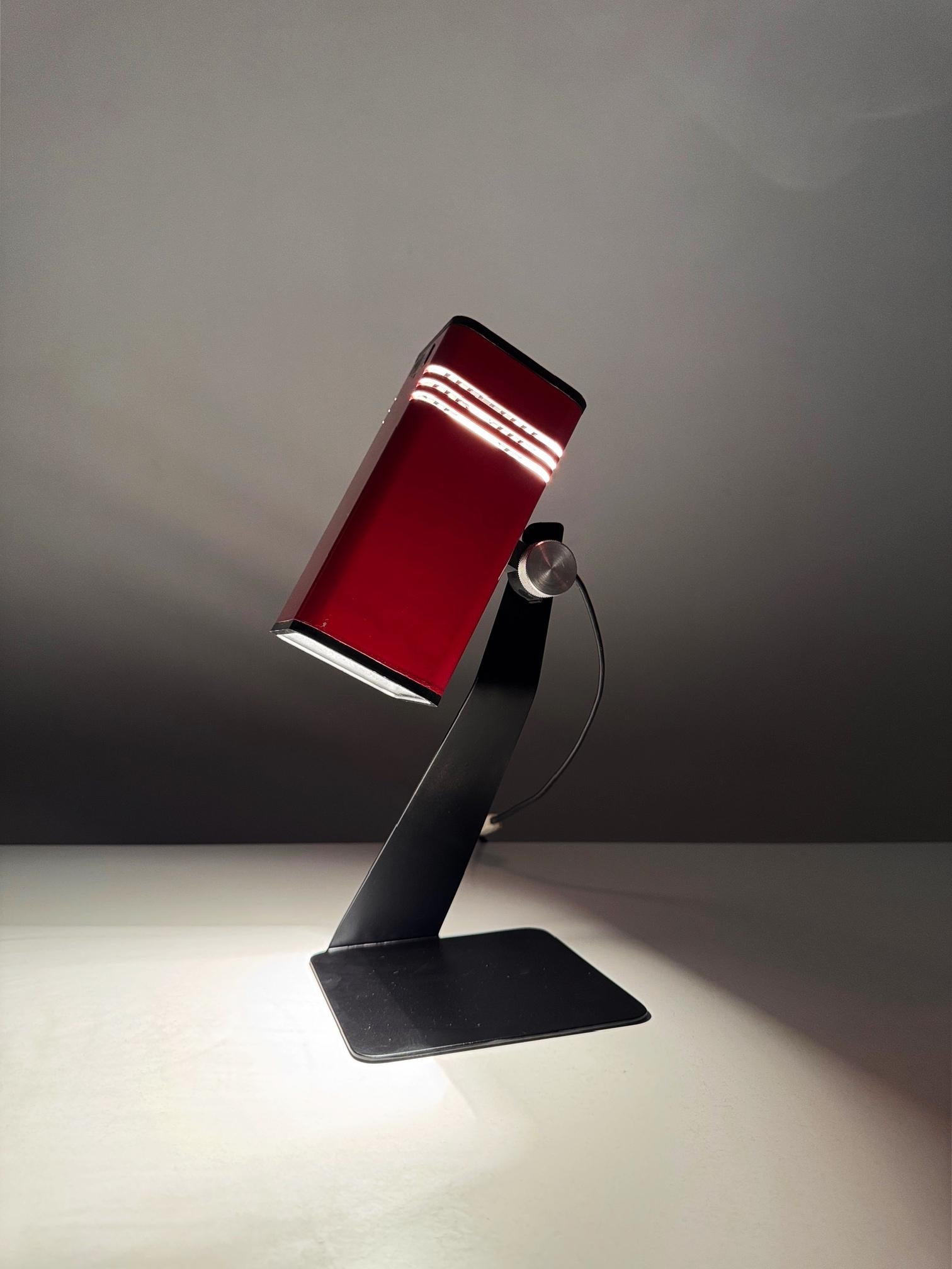 Red Fase Spot Table Lamp from the 1970s, Produced by FASE, Spain For Sale 4