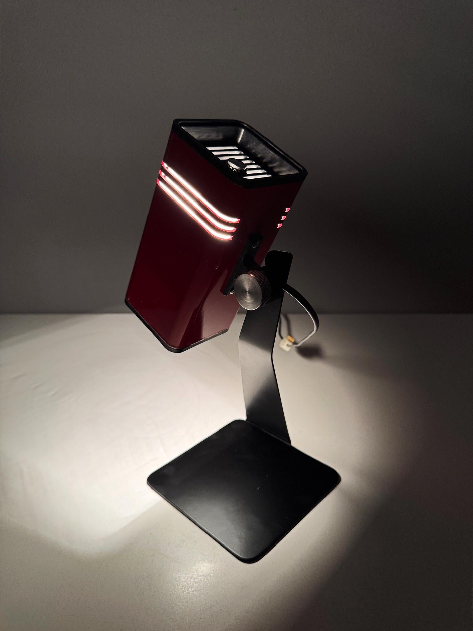Red Fase Spot Table Lamp from the 1970s, Produced by FASE, Spain For Sale 5