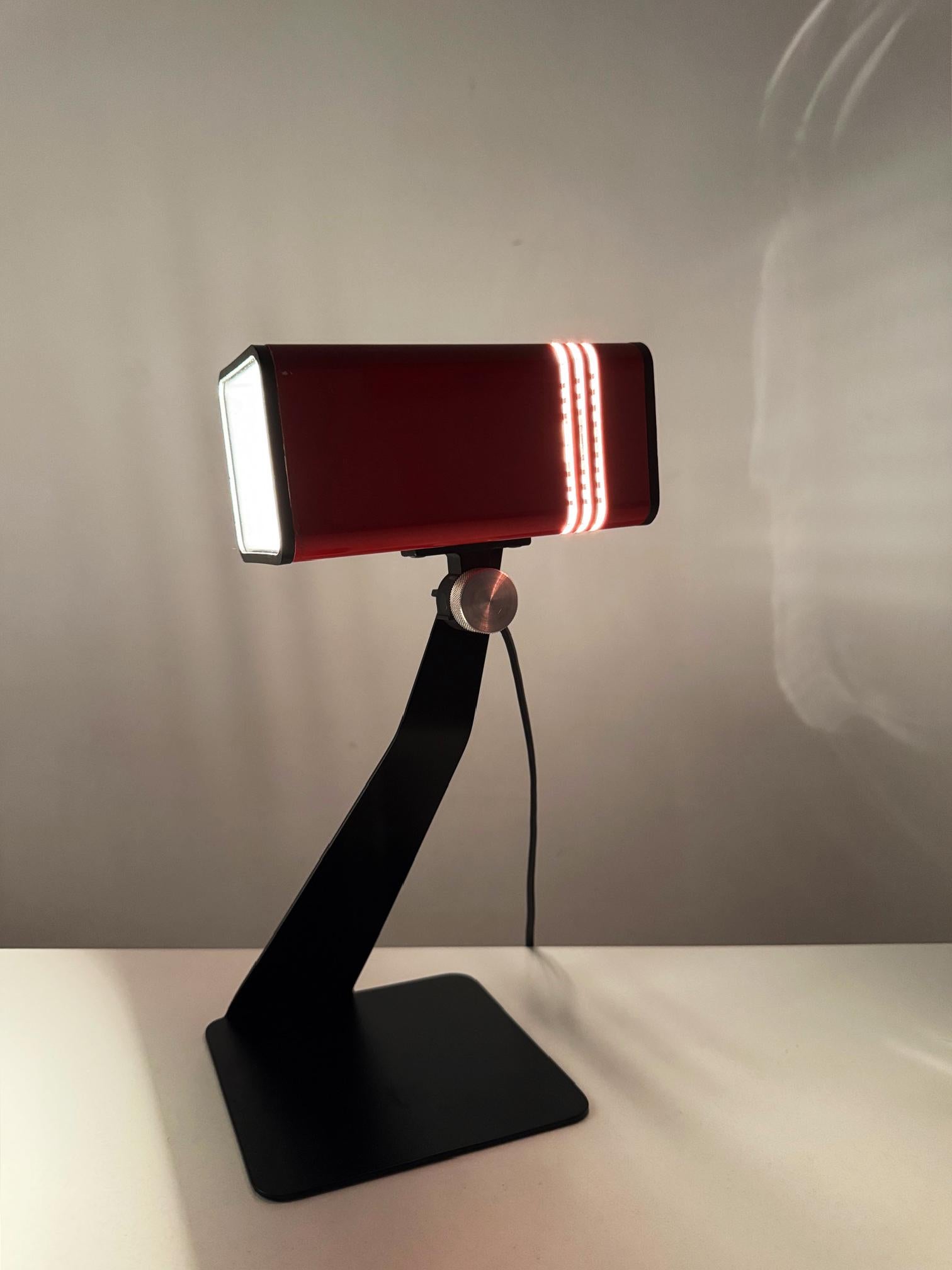 Red Fase Spot Table Lamp from the 1970s, Produced by FASE, Spain For Sale 7